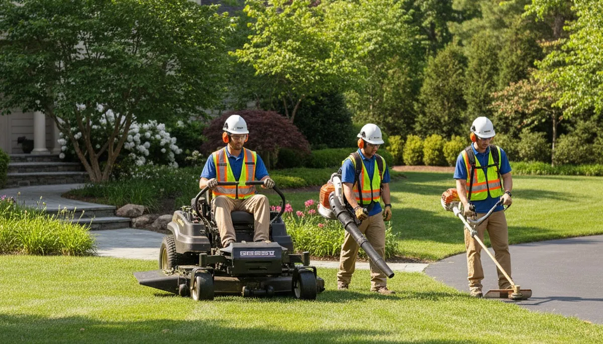 Louisville, KY tree service crew maintaining healthy residential yards